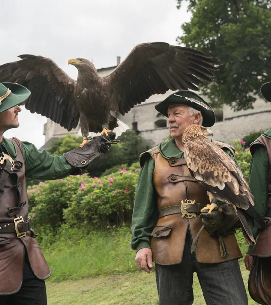 Die Falkner auf Burg Hohenwerfen